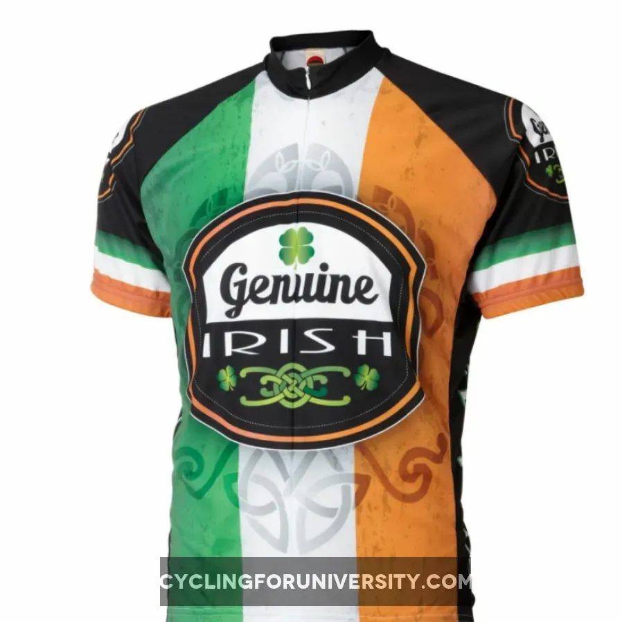 Ireland Genuine Irish Flag Short sleeve 19" zip men's cycling jersey