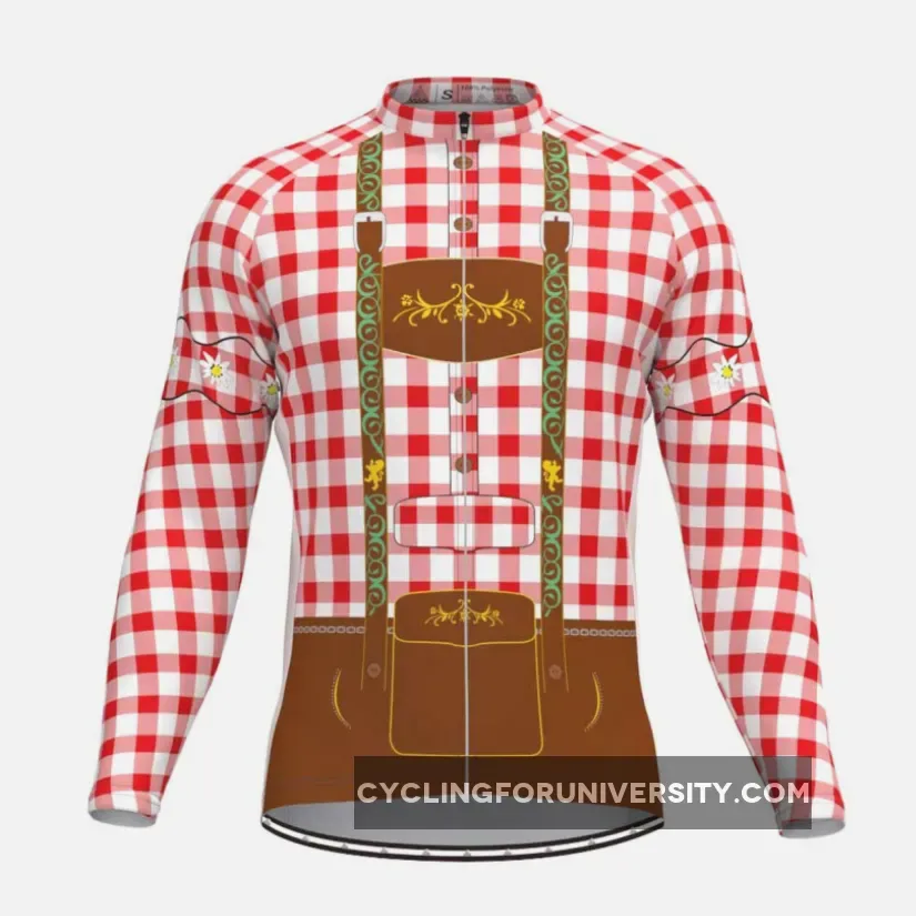 Tirolese Men's Long Sleeve Cycling Jersey Red Brand New