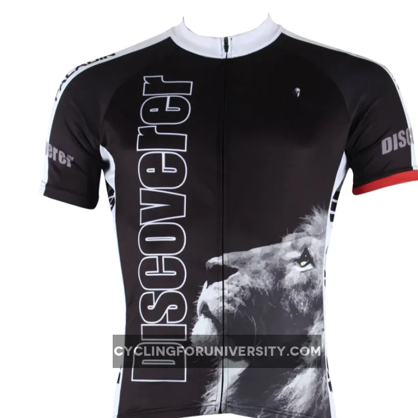 Ilpaladino Melancholic Lion Men's Breathable Quick Dry Short-Sleeve Black Cycling Jersey Bicycling Shirts Summer Sport Upper Wear NO.301