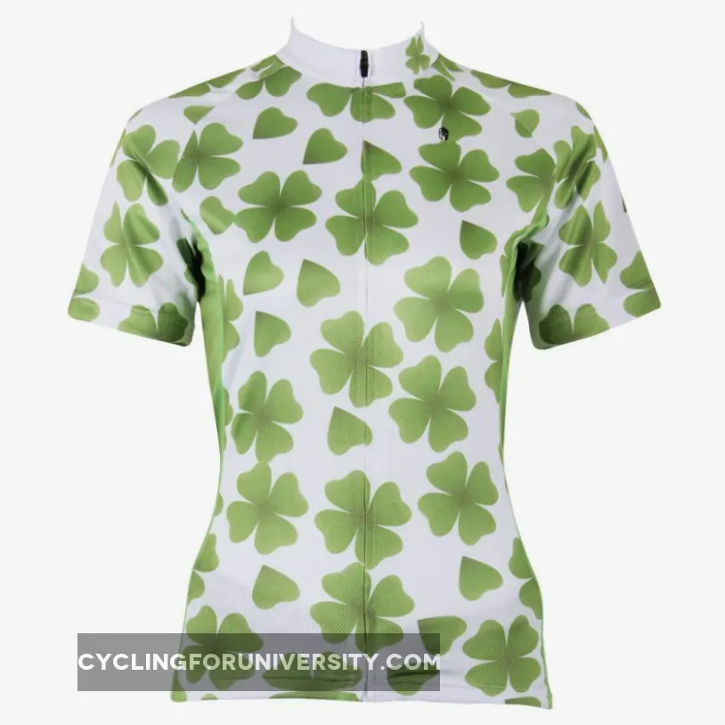 Ilpaladino Four Leaf Clover Summer Women's Short-Sleeve Cycling Jersey Biking Shirts Breathable Outdoor Sports Gear Leisure Biking T-shirt Sports Clothes NO.508