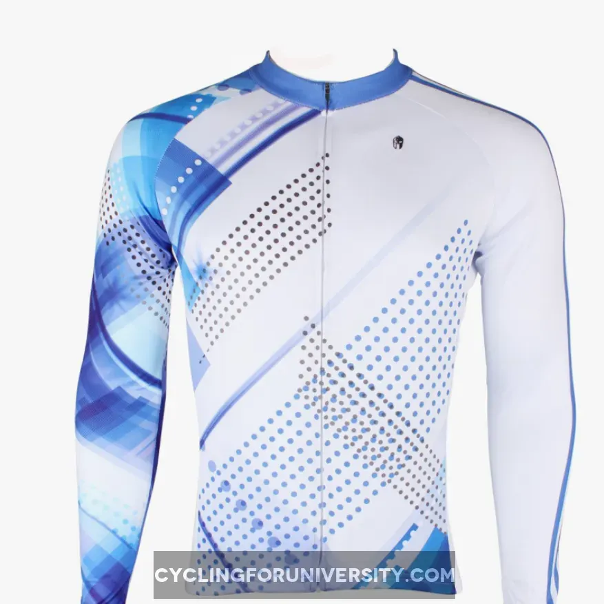 Men's Blue Long/short-sleeve Cycling Jersey with Patterns NO.199