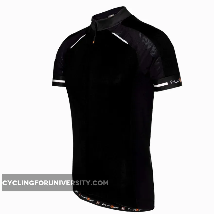 FunKier Firenze Full Zip Short Sleeve Men's Cycling Jersey Black