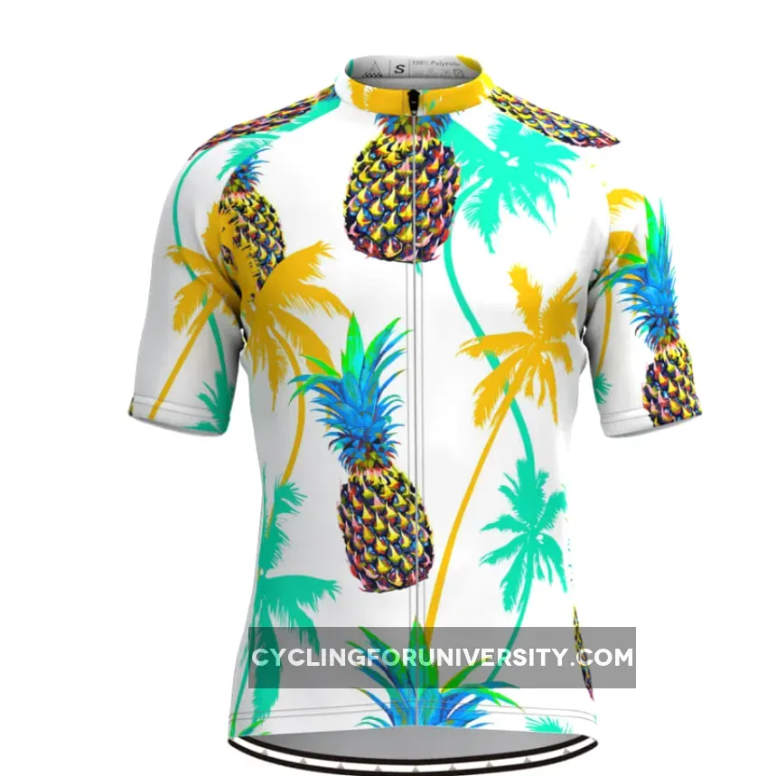Men's Tropical Pineapple Print Hawaiian Cycling Jersey