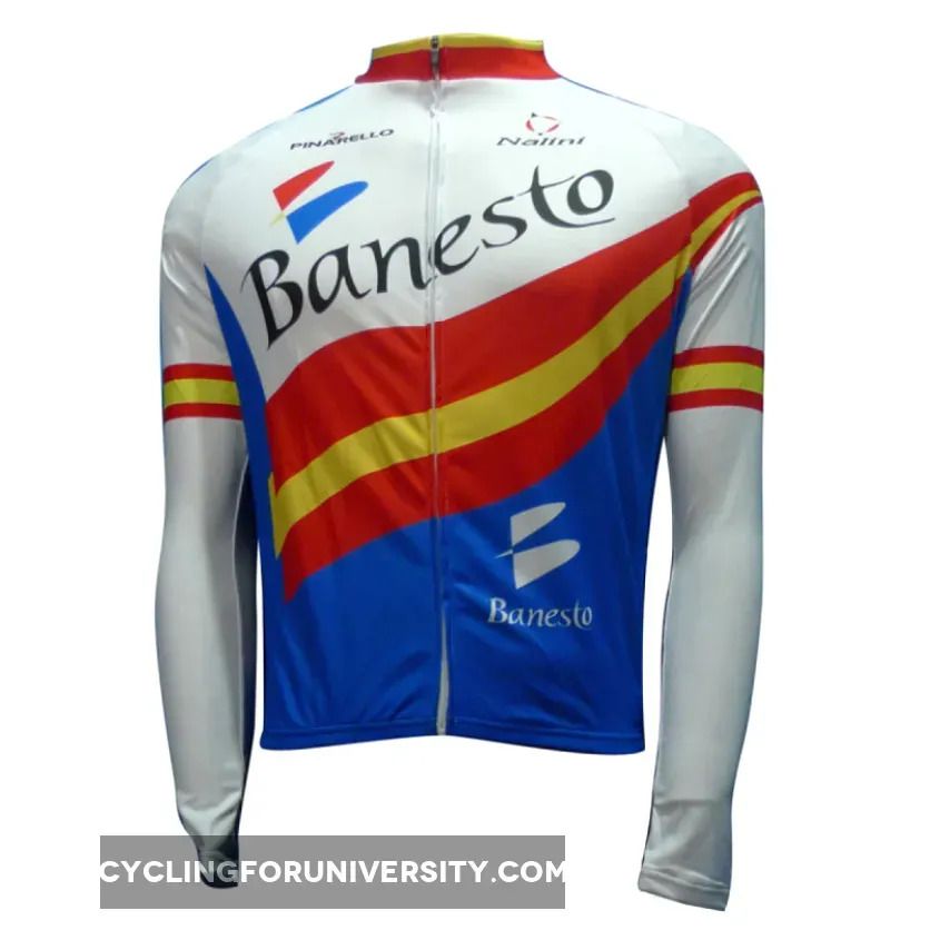 Banesto Team Winter Fleece Long Sleeve Cycling Jersey Jackets