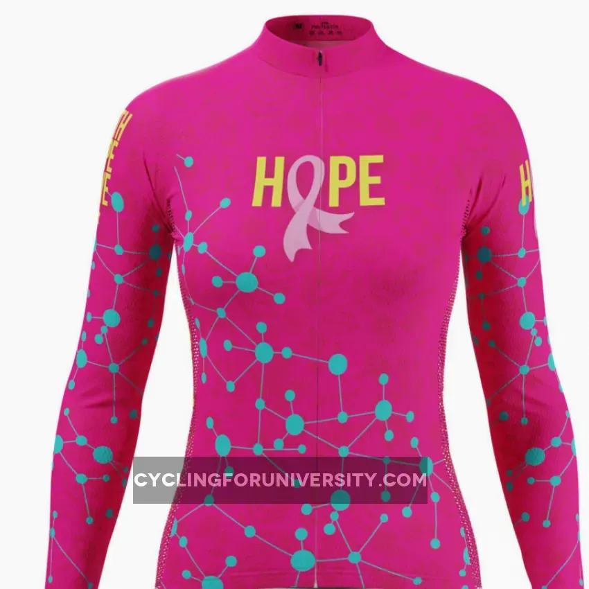 Women's Breast Cancer Faith Hope Love Long Sleeve Cycling Jersey