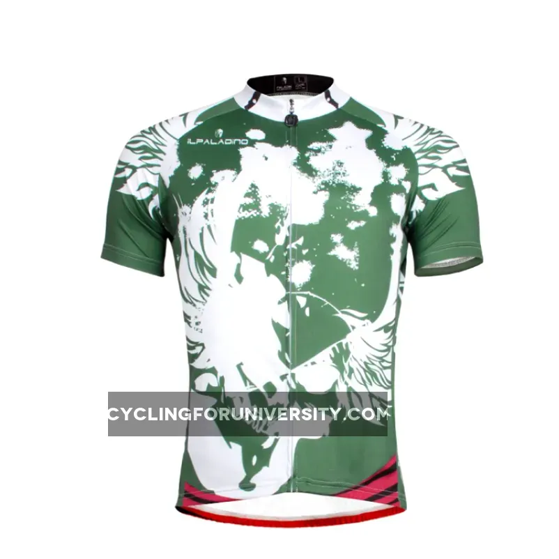Ilpaladino Angel White Wing Feather Green Sport Breathable Cycling Jersey Men's Short-Sleeve Sport Bicycling Shirts Summer Quick Dry Wear NO.656
