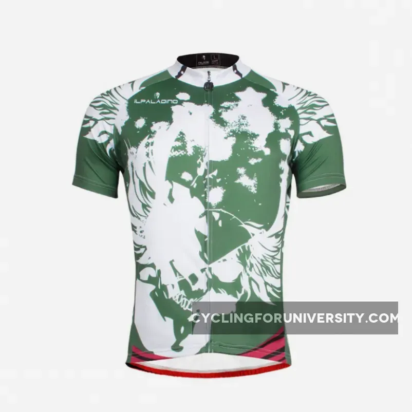 Cheap Cycling jerseys Angel White Wing Feather Green Cycling Jersey Men's Short-Sleeve Bicycling Shirts Summer NO.656