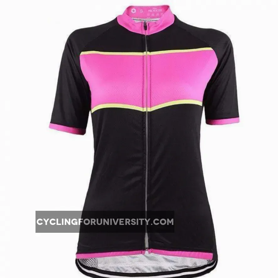 Women's Pink Stripe Black Cycling Jersey New Releases