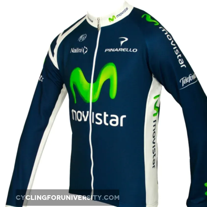 MOVISTAR 2012 Radsport-Profi-Team Winter Fleece Long Sleeve Jersey Jacket