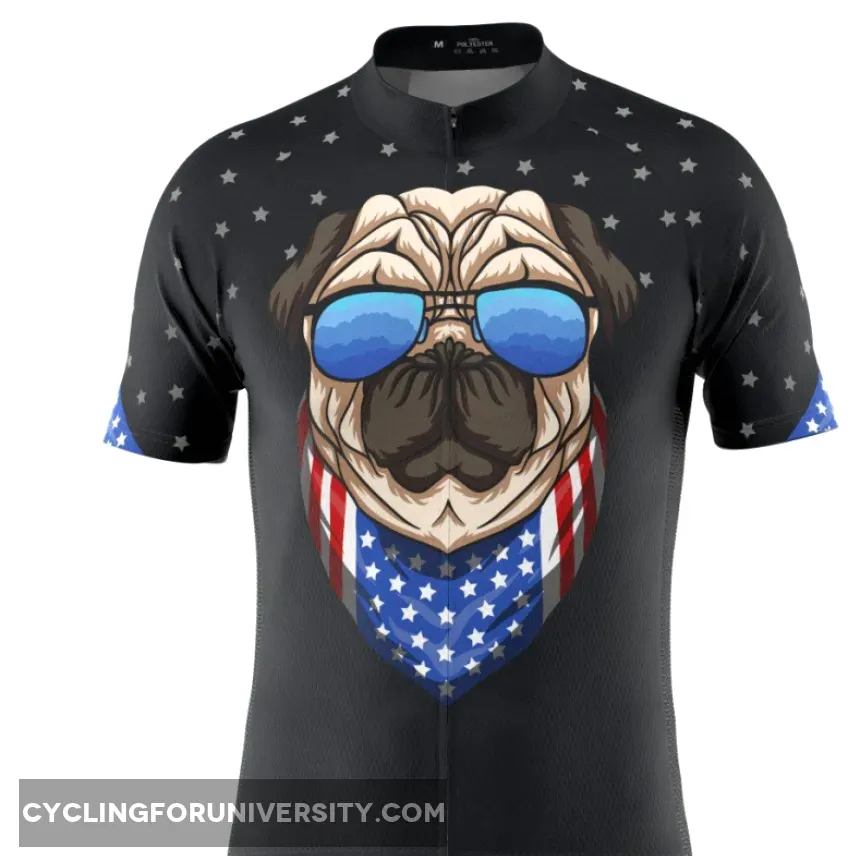 Men's Pug Life Puppy Dog Short Sleeve Cycling Jersey Online