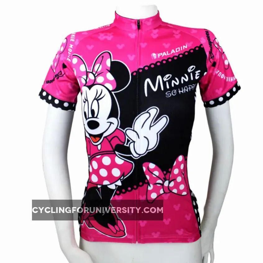 Ilpaladino Mickey Mouse's Girlfriend Minnie Woman's Short/Long-sleeve Cycling Jersey/Suit Sportswear Leisure Biking Shirt Cartoon World NO.096