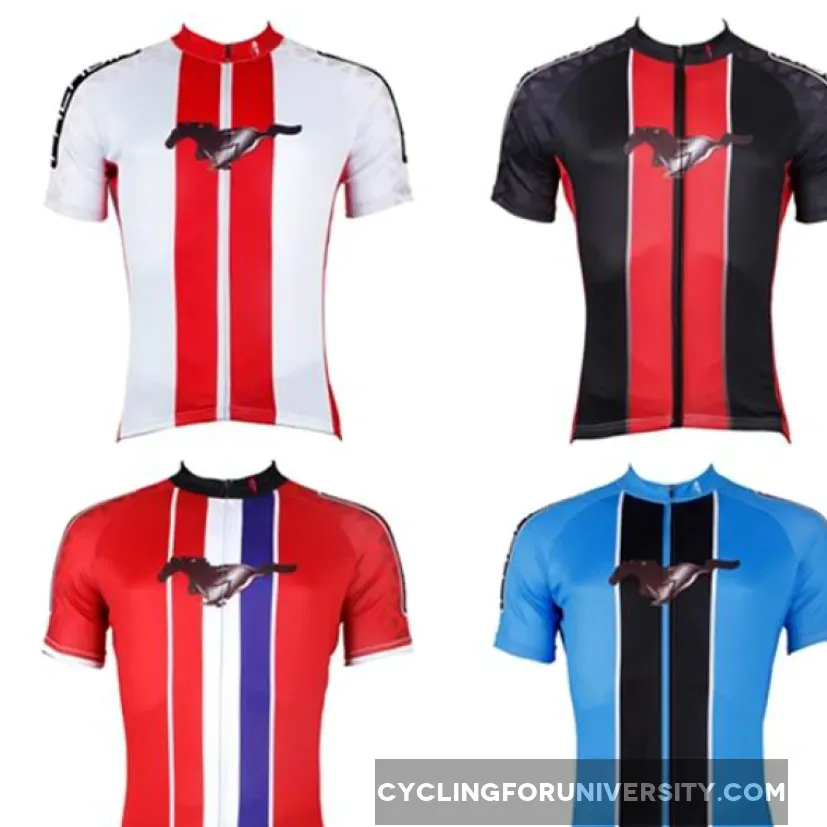 ILPALADINO Horse White/black/red/blue Men's Cycling Jersey Quick Dry Road Bike Wear Breathable Exercise Bicycling Summer Outdoor Sports Leisure Biking Shirts NO.548