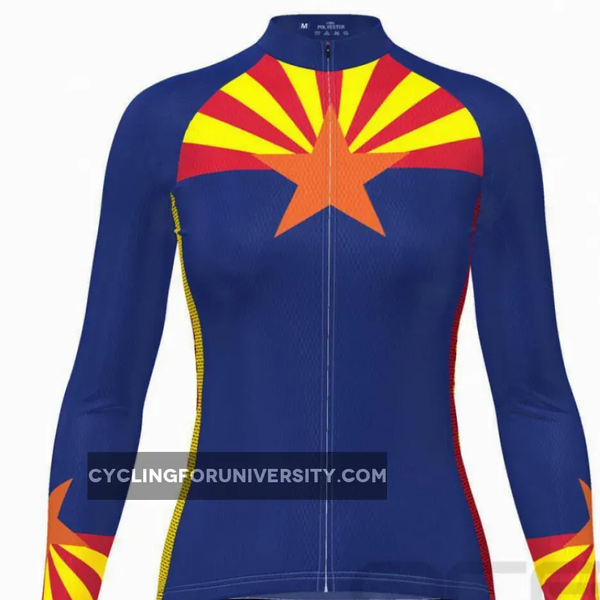 Women's Arizona State Long Sleeve Cycling Jersey #Arizona Thermal Long Sleeve