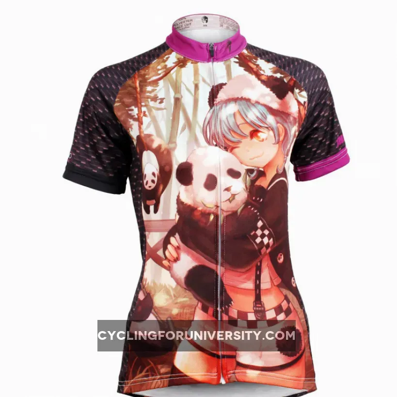 Little Panda & Two-dimensions Lovely Girl Women's Cycling Jersey Short Sleeve NO.590