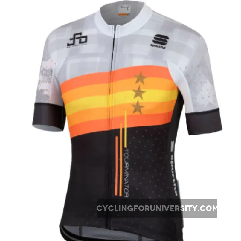 Sagan Stars Bodyfit Team Jersey Light Gray Orange 097, SAG19J88