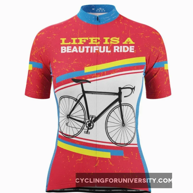 Women's Life is a Beautiful Ride Short Sleeve Cycling Jersey