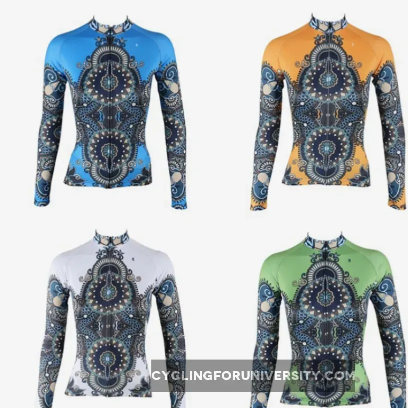 Ilpaladino Women's Long-sleeve Cycling Jersey Summer Spring Autumn Pro Cycle Clothing Racing Apparel Outdoor Sports Leisure Biking shirt Blue/ Orange/ White/Green NO.314