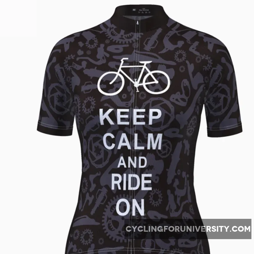 Women's Keep Calm and Ride On Short Sleeve Cycling Jersey