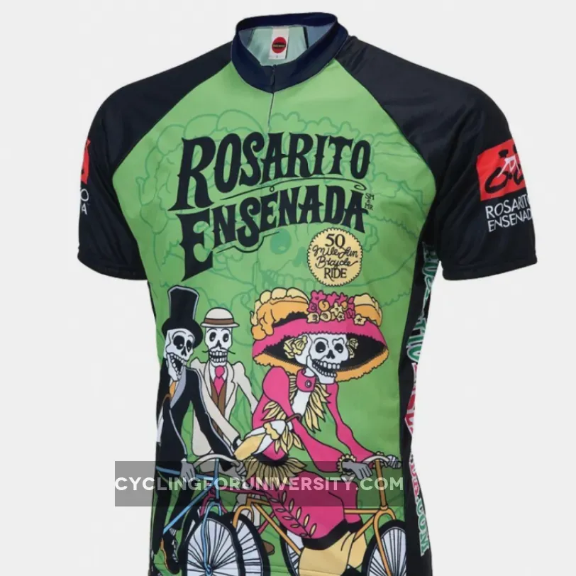 Rosarito Ensenada Day of the Dead Short Sleeve 19' Zip Men's Cycling Jersey Day Of The Dead Sleeve