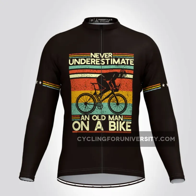Men's Old Man Retro Long Sleeve Cycling Jersey For Sale