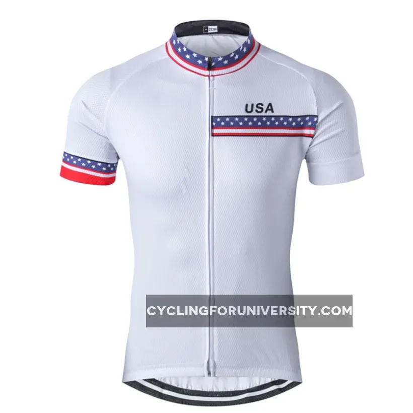 USA Star Stripe Flag Pro Cycling Jerseys White To Buy