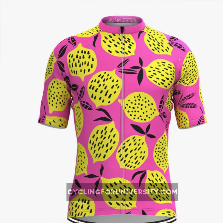 Men's The Yellow Lemon Print Cycling Jersey To Buy