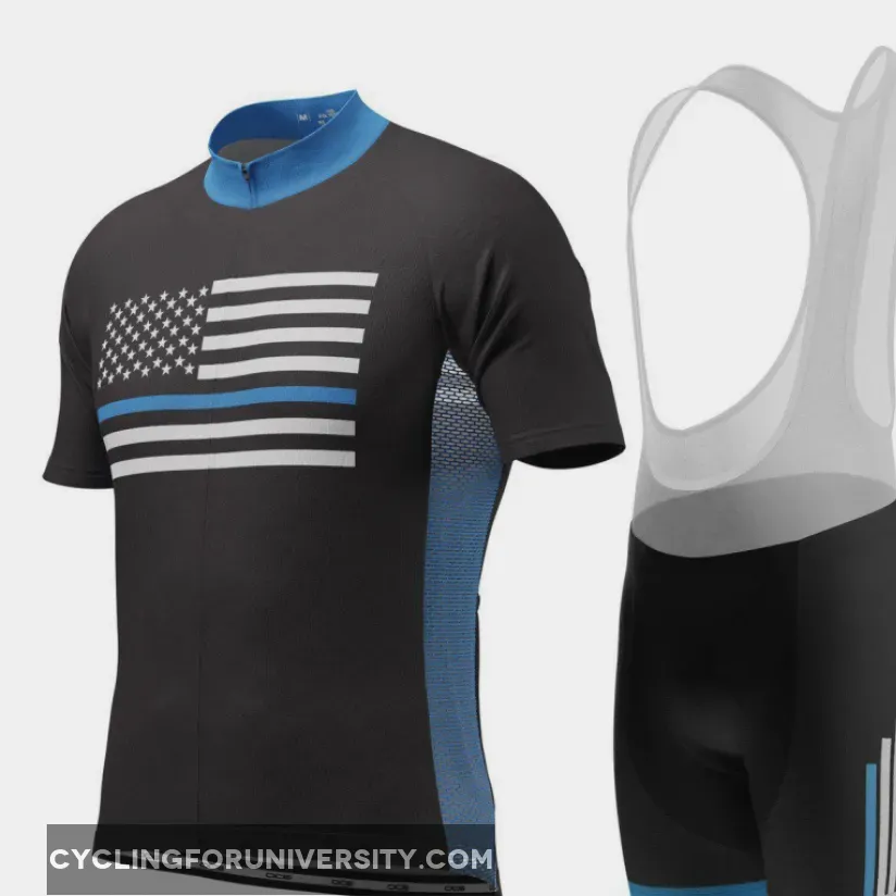 Men's Blue American Flag Pro-Band Short Sleeve Cycling Kit