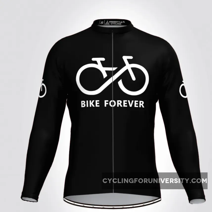 Men's Bike Forever LS Cycling Jersey - Black To Buy