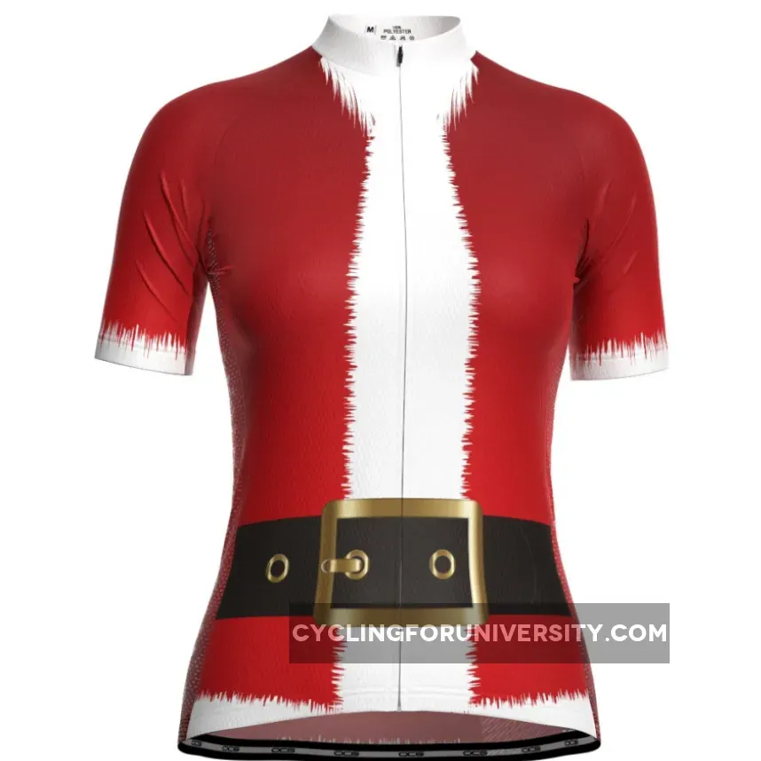Women's Christmas Santa Fun To Ride Short Sleeve Cycling Jersey #Santa Cycle
