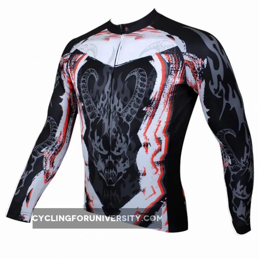 Cycling Jersey Wholesale and Customization Manufacture and Process of Cycling Jersey Breathable Bike Clothing Men's Long-sleeved Cycling Jersey Animal Pattern(velvet) NO.107