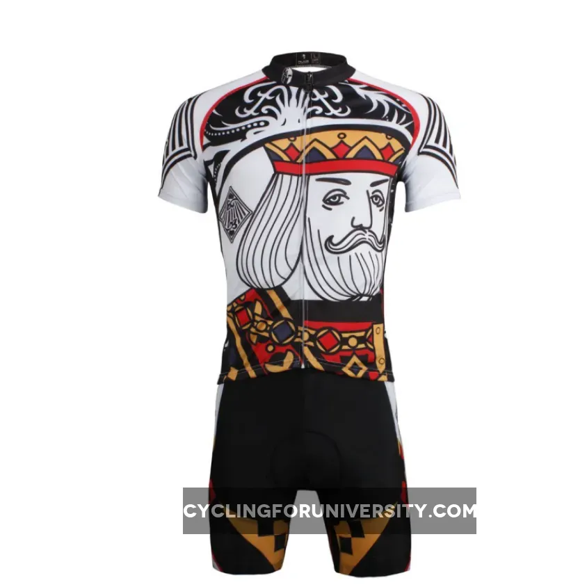 Poker Face Playing Card Diamonds King Short/long-sleeve Men's Cycling Suit Jersey NO.638