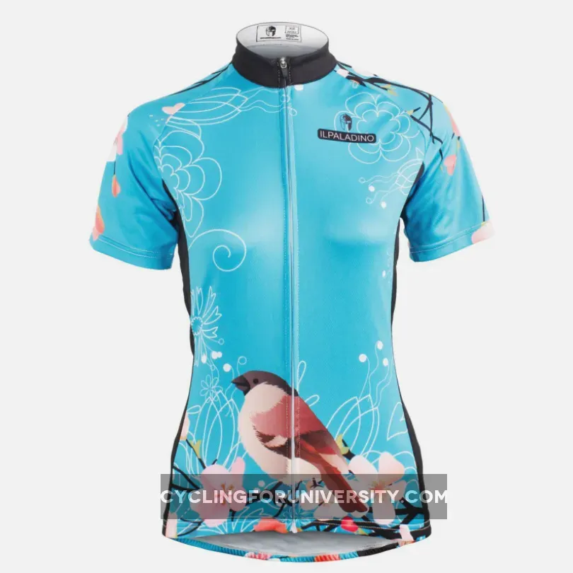 Ilpaladino Women's Peach Blossom &Magpies Cycling Jersey Short/long Sleeve Breathable Summer Bicycling Clothes Apparel Outdoor Sports Leisure Biking Shirt NO.585