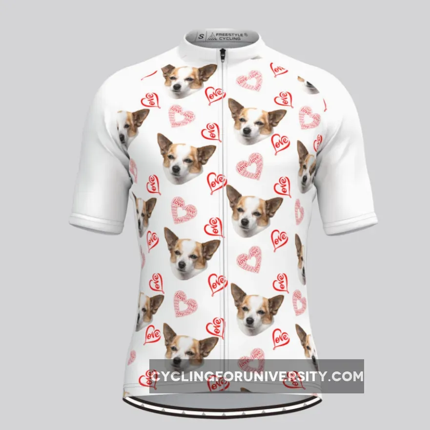 Custom Pup Face V4 Men's Jersey-White Brand New