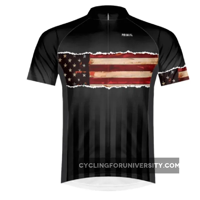 Primal Wear Ol' Glory USA Flag Men's Sport Cut Full Zip Cycling Jersey / Primal Bike Jersey