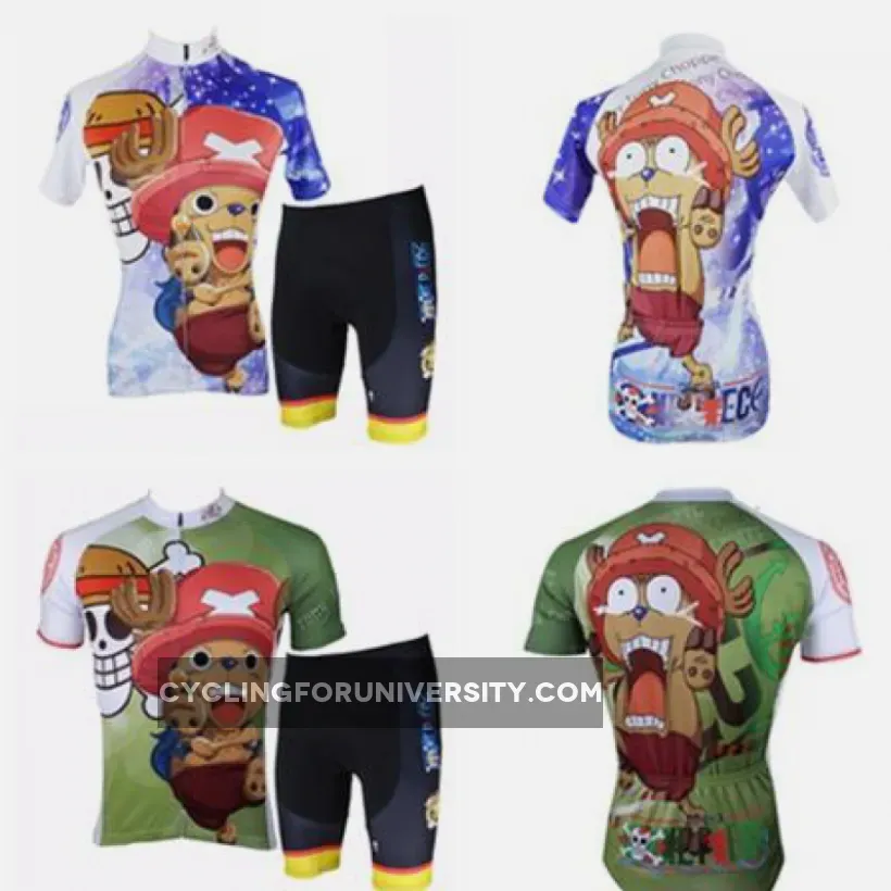 Woman& Man's ONE PIECE Series Pirates Tony Tony Chopper Short-sleeve Cycling Suit Jersey Team Jacket T-shirt Summer Spring Autumn Clothes Sportswear Anime Animation Manga Blue-nosed Reindeer NO.138