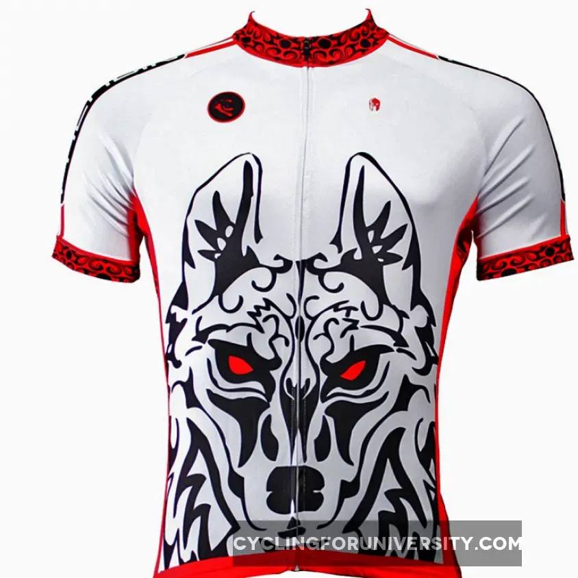 Ilpaladino Red-eye Wolf Men's Breathable Short-Sleeve Cycling Jersey Summer Quick Dry Exercise Bicycling Pro Cycle Clothing Racing Apparel Outdoor Sports Leisure Biking Shirts Sportswear NO.350