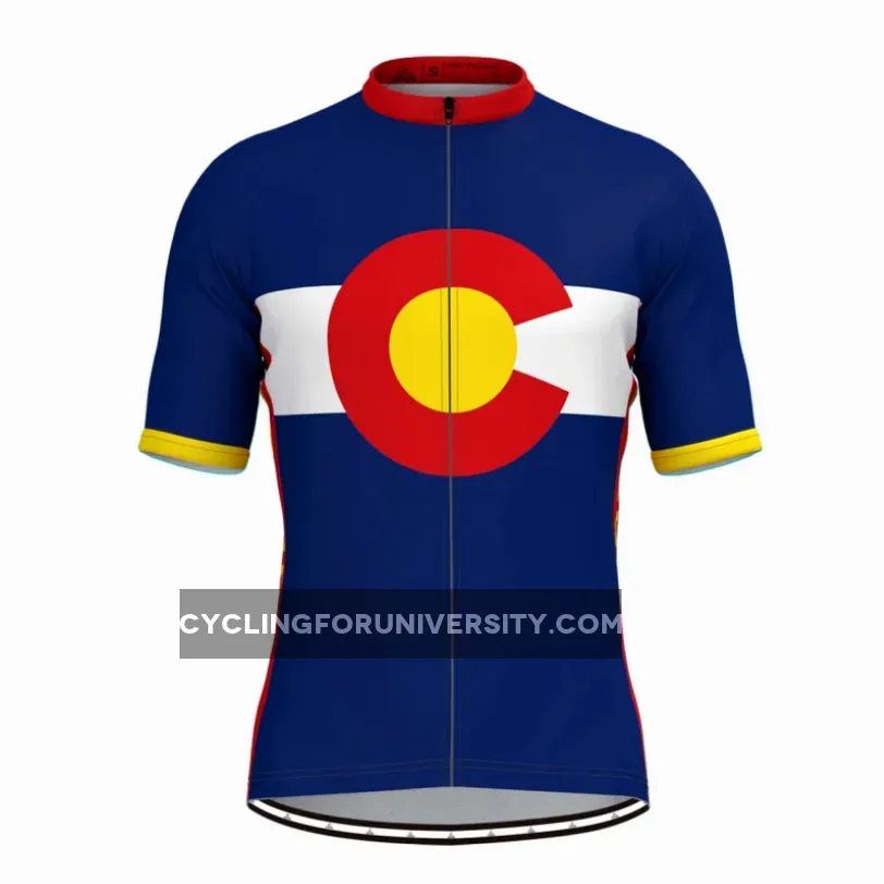 Colorado State Flag Men's Cycling Jersey Red Yellow Restock