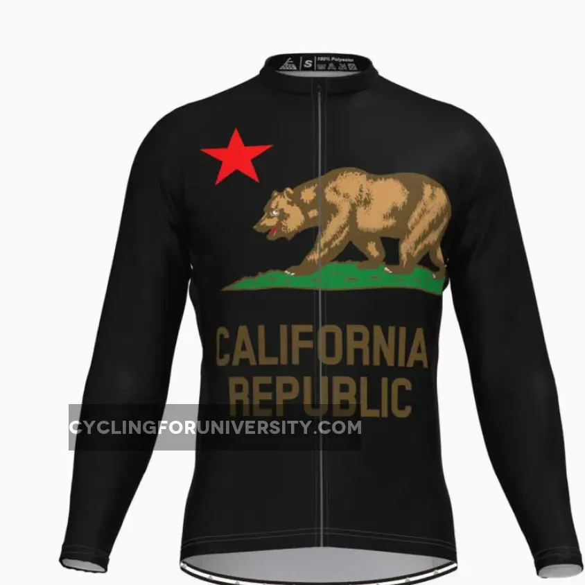 The California Republic Men's LS Cycling Jersey Black