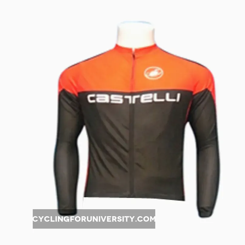 CASTELLI BLACK/ORANGE Long Sleeve Jersey Brand New