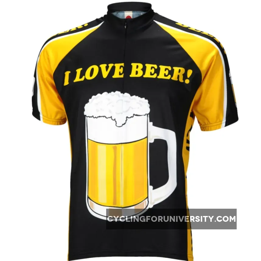 I Love Beer Short sleeve 15" zip men's cycling jersey