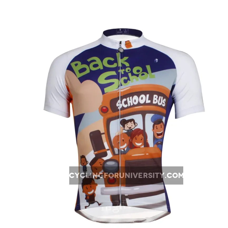 School Bus Breathable Cycling Jersey Men's Short-Sleeve Bicycling Shirts Summer NO.635