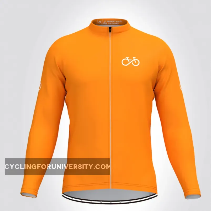 Ride Forever Men's LS Cycling Jersey - Orange Brand New