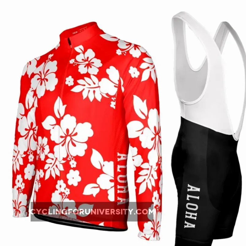 Hawaiian Shirt Aloha Floral Long Sleeve Pro-Band Cycling Kit