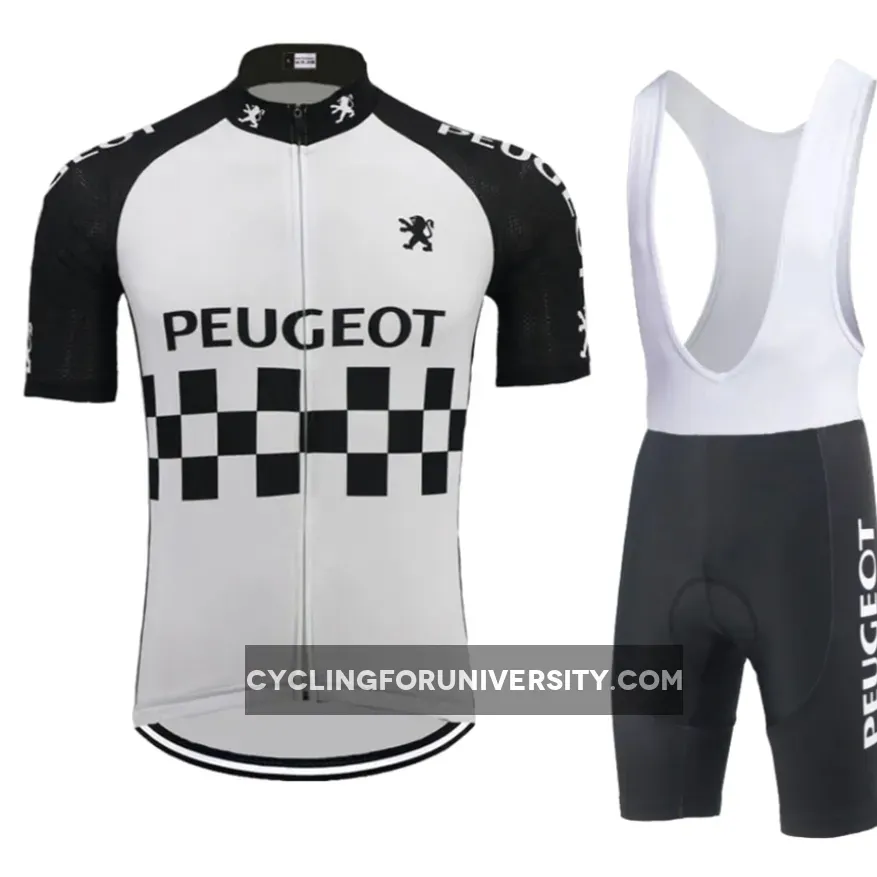 Peugeot Black & White Vintage Cycling Set For Sale