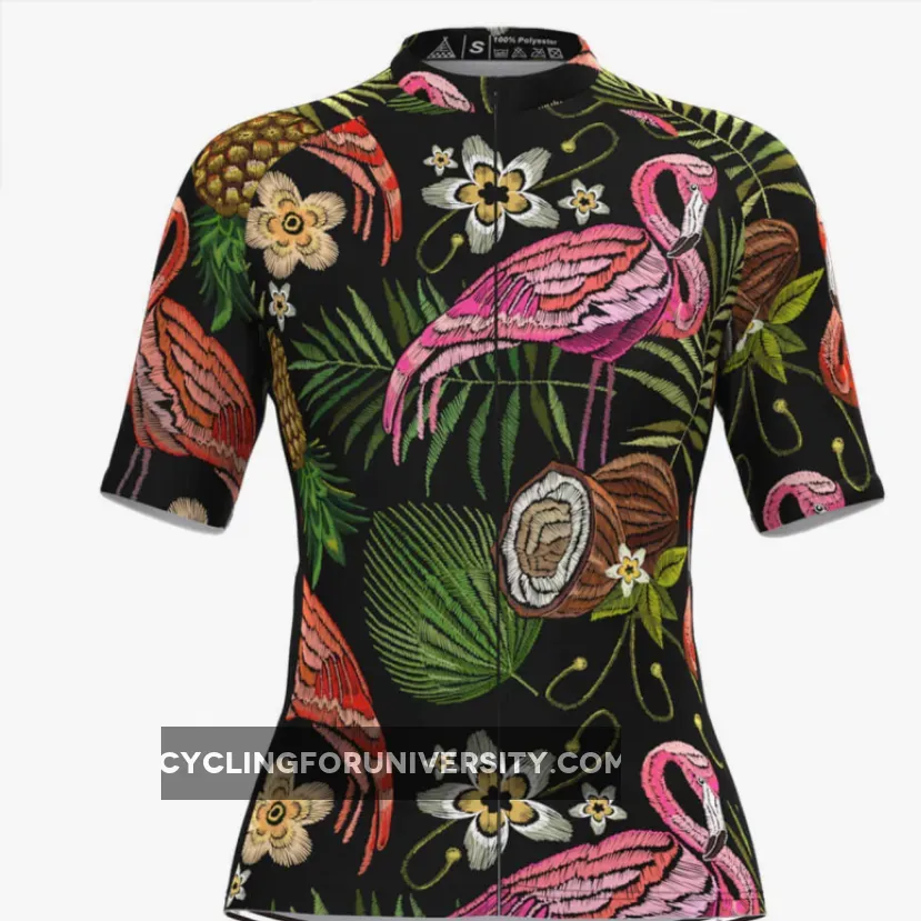 Women'S Tropical & Floral Print Hawaiian Jersey - Embroidery