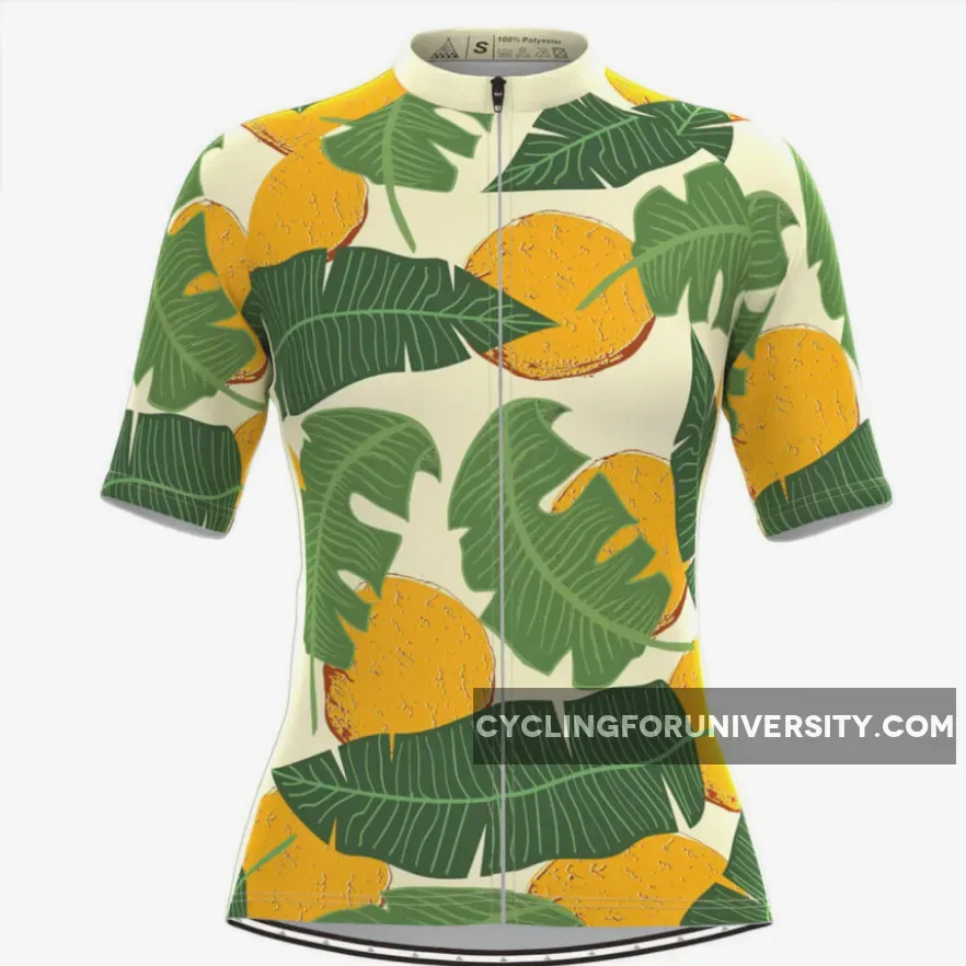 Women's Tropical Coconut Print Hawaiian Cycling Jersey