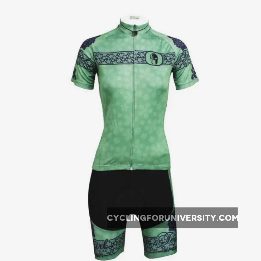 Ilpaladino Green Flower Summer Women's Short-Sleeve Cycling Suit/Jersey Biking Shirts Breathable Outdoor Sports Gear Leisure Biking T-shirt Sports Clothes NO.626