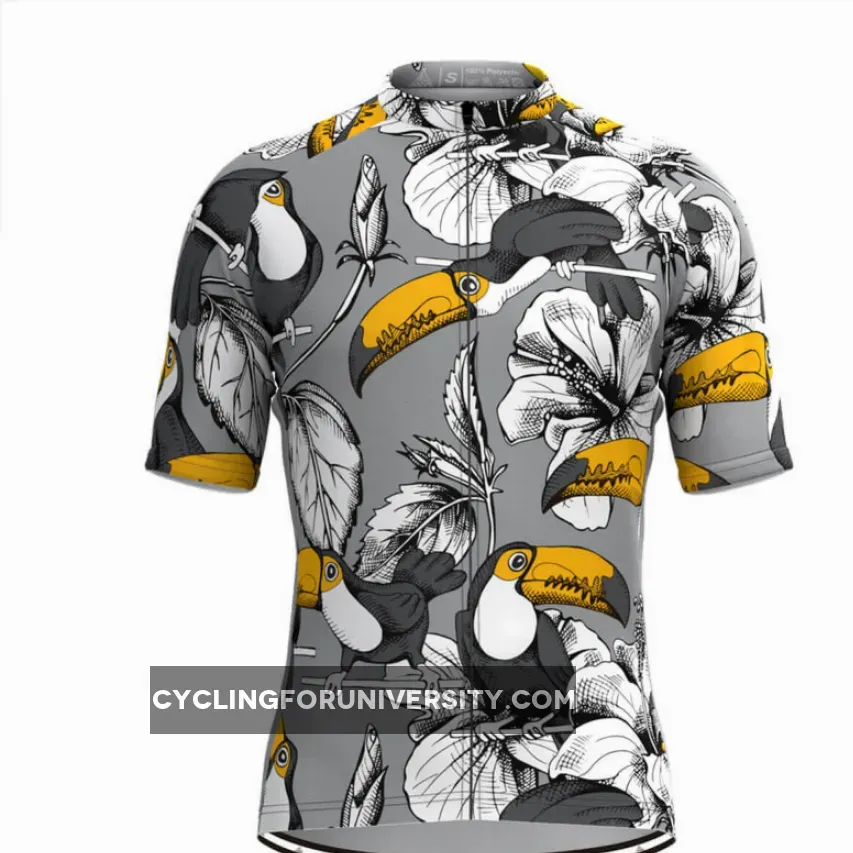 Men's Toucans Tropical Print Hawaiian Cycling Jersey