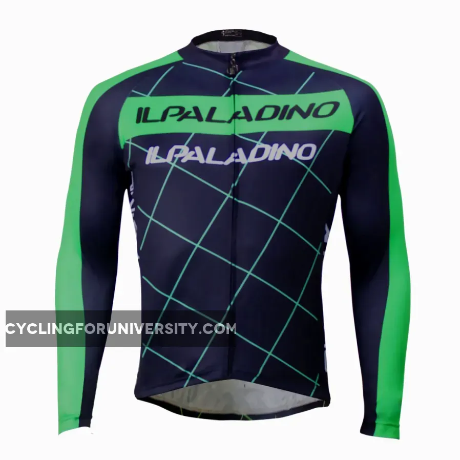Men's Top Long-sleeve Black Cycling Jersey with Green-strip Mesh Outdoor Leisure Sport Biking Sportswear Suit Winter Bicycle clothing(velvet) 765