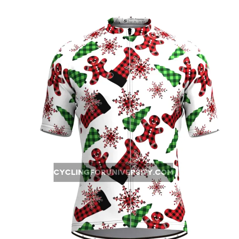 Check Shirt Themed Christmas Gingerbread Man Cycling Jersey